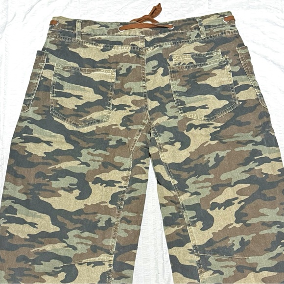 Camo Wide Leg Pants XXXL High Rise Drawstring Baggy Cargo Style Streetwear - Picture 5 of 5
